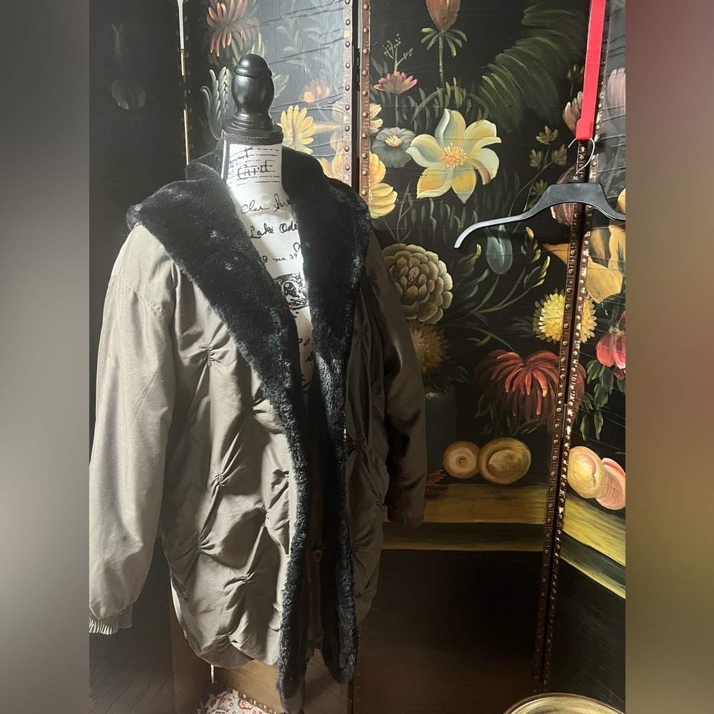 UTEX Vintage Down Filled Parka Puffer Coat taupe color